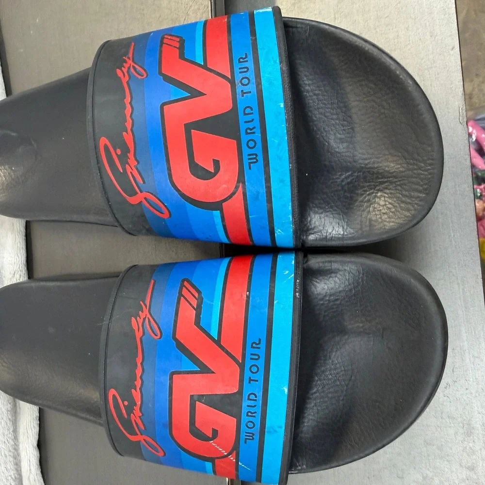 Givenchy Paris World Tour GV Slides Black Blue‎ Red Men's Designer Sandals Italy